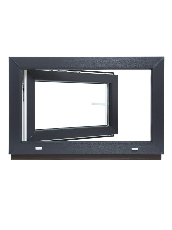 Kellerfenster - Kunststoff - Fenster - innen weiss/aussen anthrazit - BxH: 80 x 60 cm - 800 x 600 mm