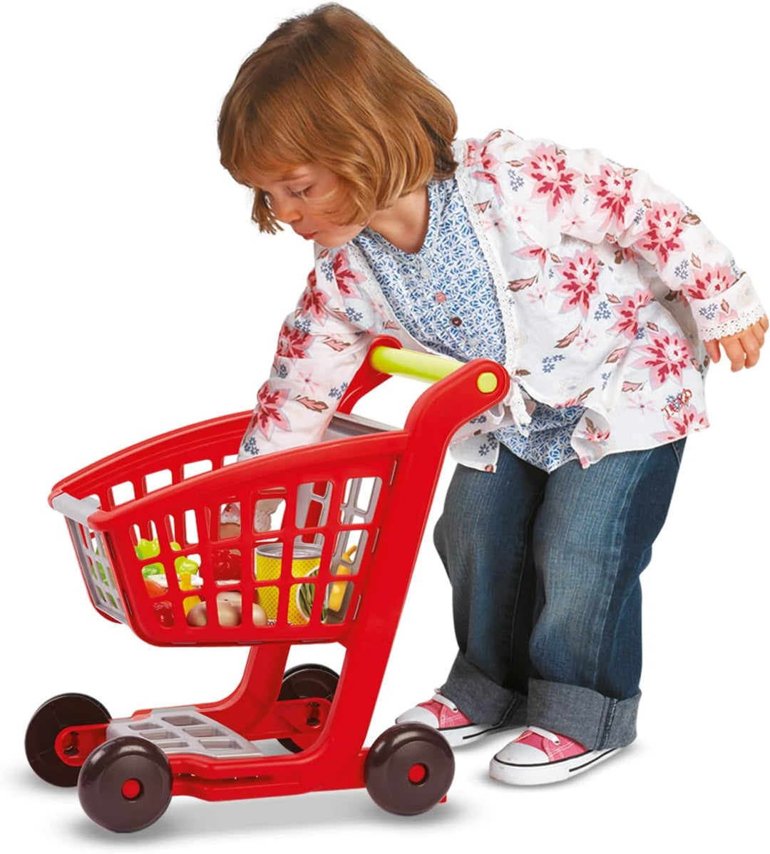 Ecoiffier Spielzeug - 1219 - Einkaufskorb für Kinder + Registrierkasse + Zubehör - 100% Chef - Ab 18