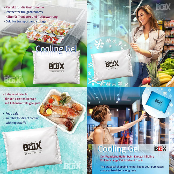 THERM BOX Styroporbox 28L bis 61,5L mit Kühlakkus für Kühlbox Verschiedene Grössen Transportbox Ther
