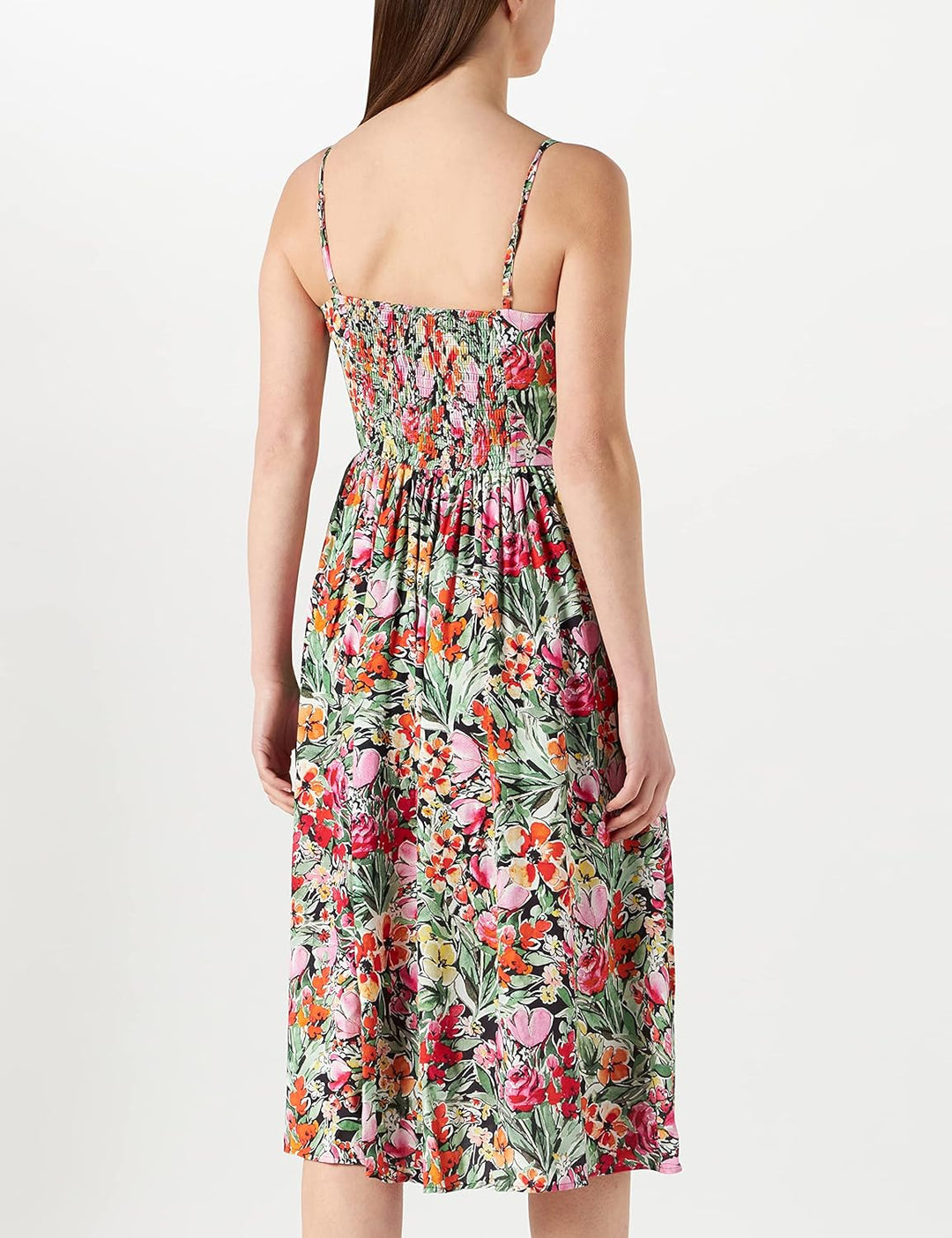 Mavi Damen Button Dress Kleid XS Orange Watercolor Print, XS Orange Watercolor Print