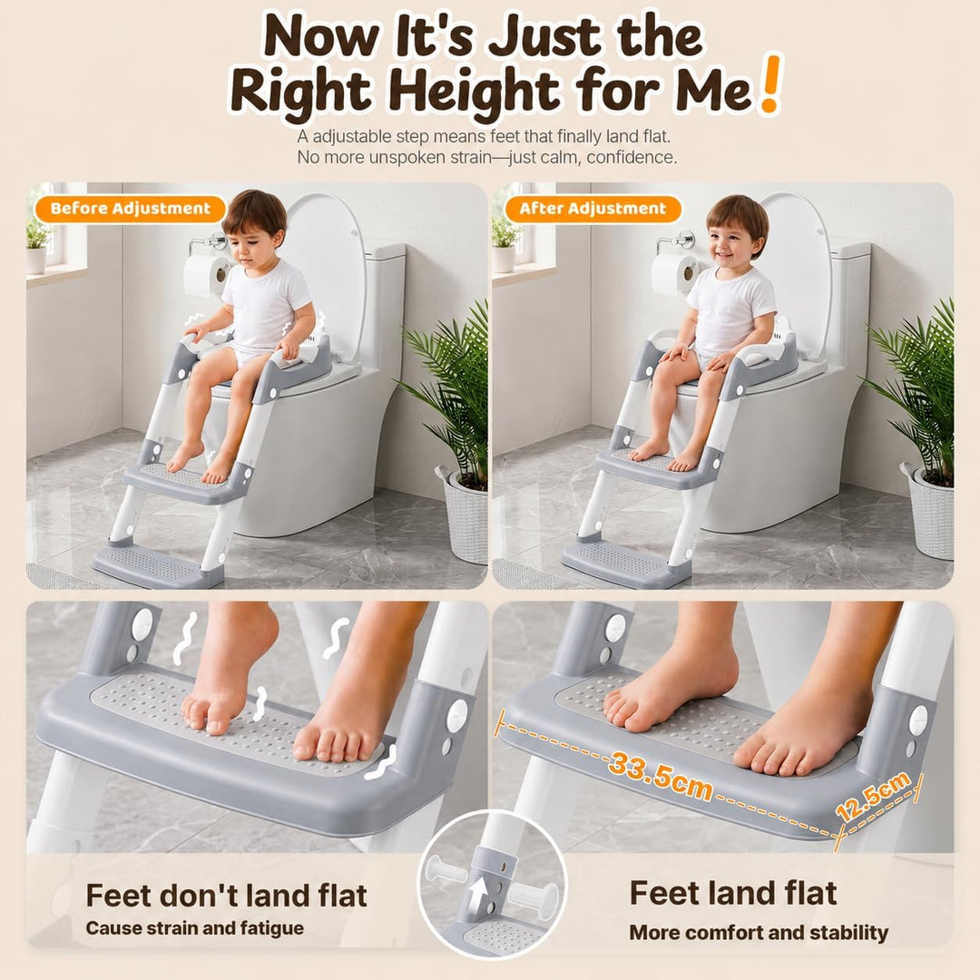 Toilettensitz Kinder - Kinder Toilettensitz - Verlängerte Rutschfeste Trittstufe | Einfache Montage