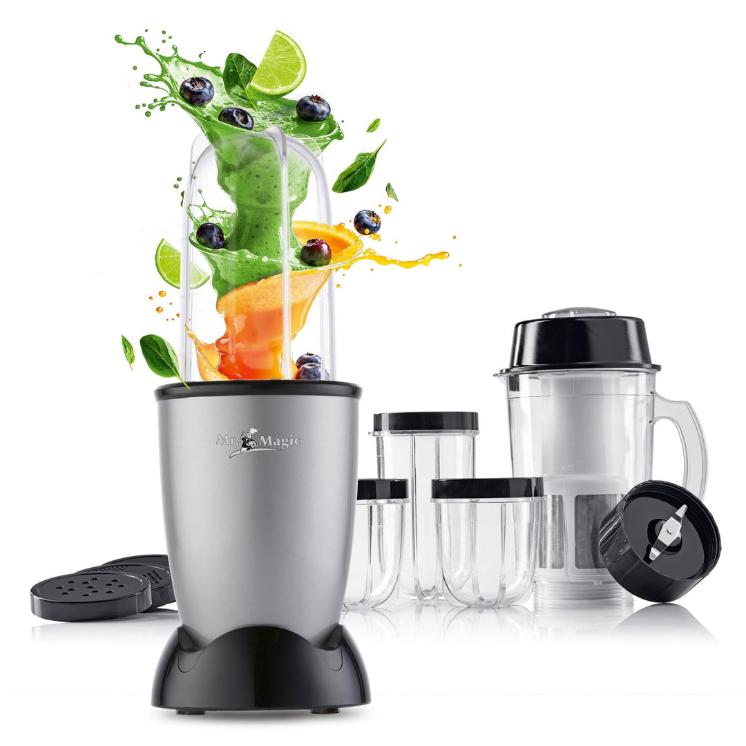 GOURMETmaxx Mr. Magic Mixer | Smoothie Maker mit XXL-Zubehörpaket | Standmixer 18-tlg. | Blender mit