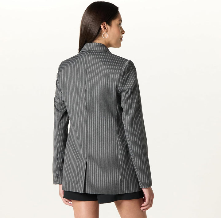 The Drop Damen Blazer (in Übergrösse erhältlich) S Anthrazitfarbene Nadelstreifen, S Anthrazitfarben