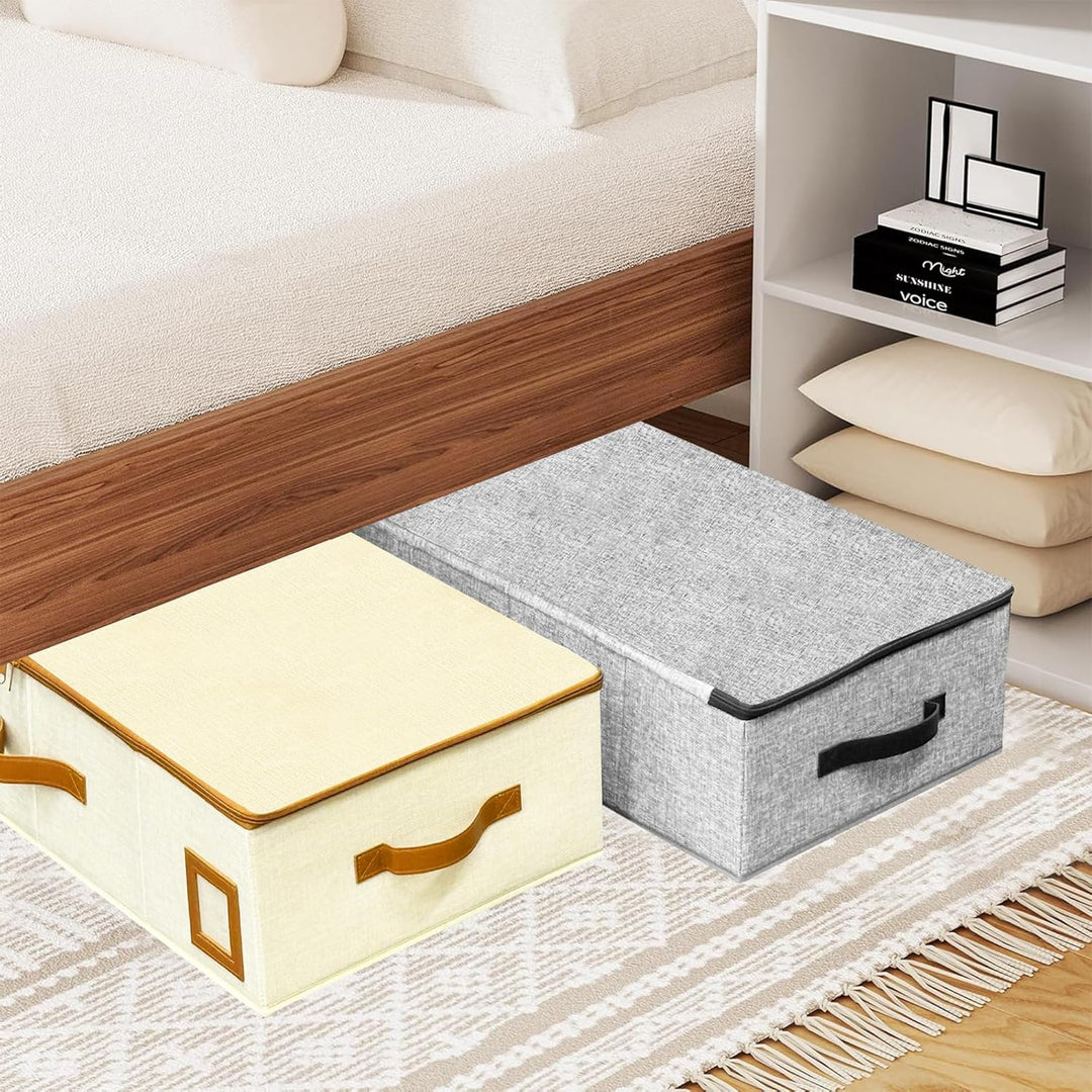 Gabbrielli Home & More Unterbettkommode – 1200D Leinen, faltbar & stabil, Deckel, Reissverschluss, S