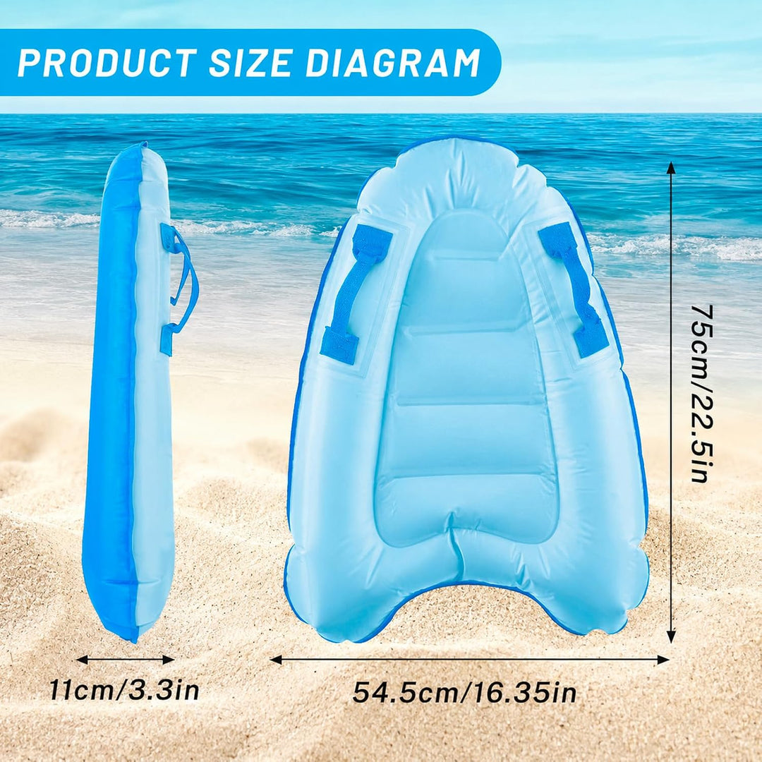 Aufblasbares Bodyboard, Shyllin Bodyboard mit Griffen, Surfbrett Aufblasbar, Mini Luftmatratze, Schw