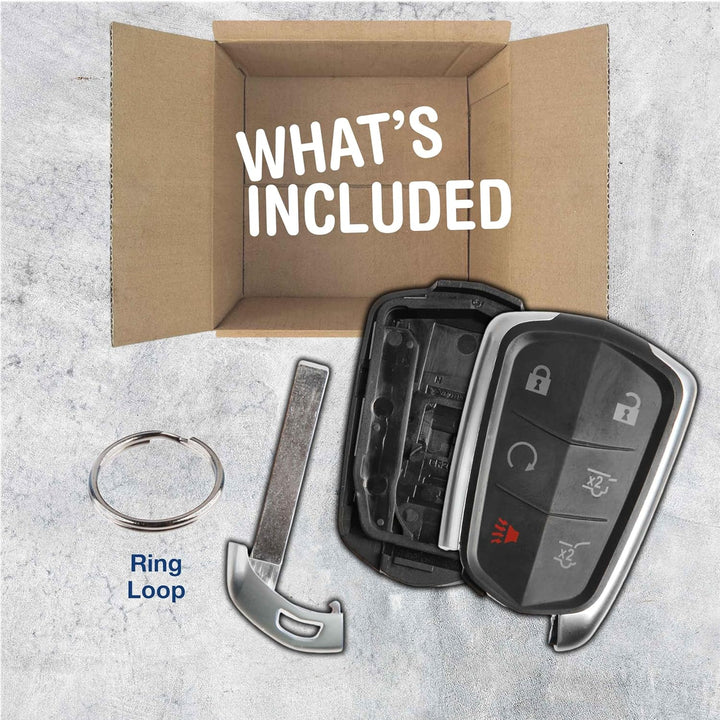 Remote Key Fob Shell Insert Case Replacement for Cadillac Escalade HYQ2AB 6btn One, One