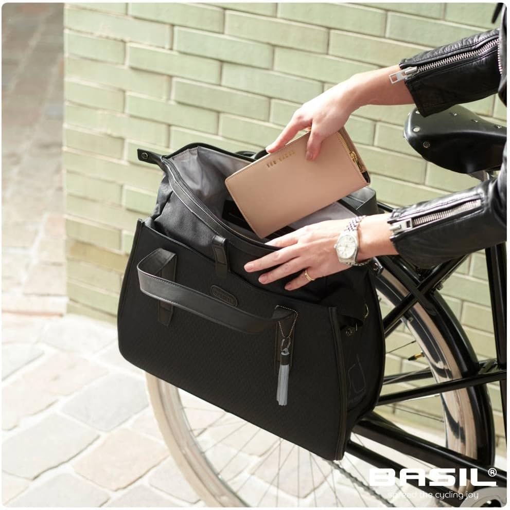Basil Noir Business Bag - Rad Umhängetasche Schwarz 41 cm x 17 cm x 32 cm, Schwarz 41 cm x 17 cm x 3