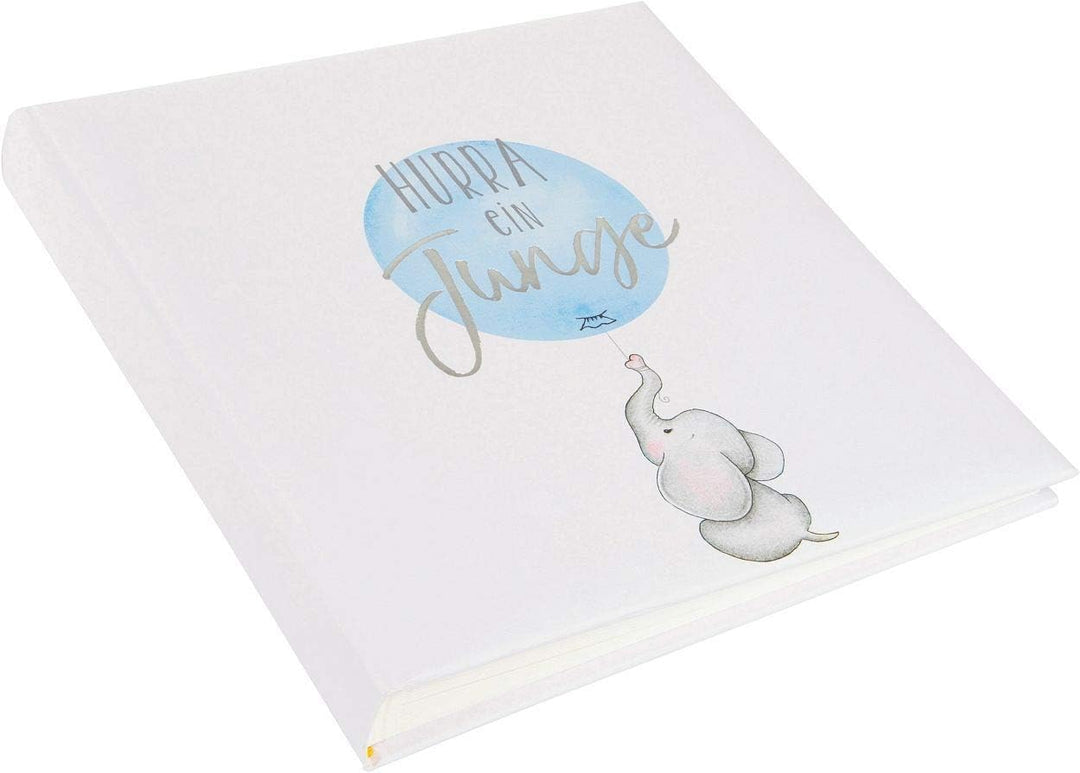 goldbuch Babyalbum Hurra - ein Junge im kindgerechten Design mit Silberprägung, 60 weisse, Pergamin