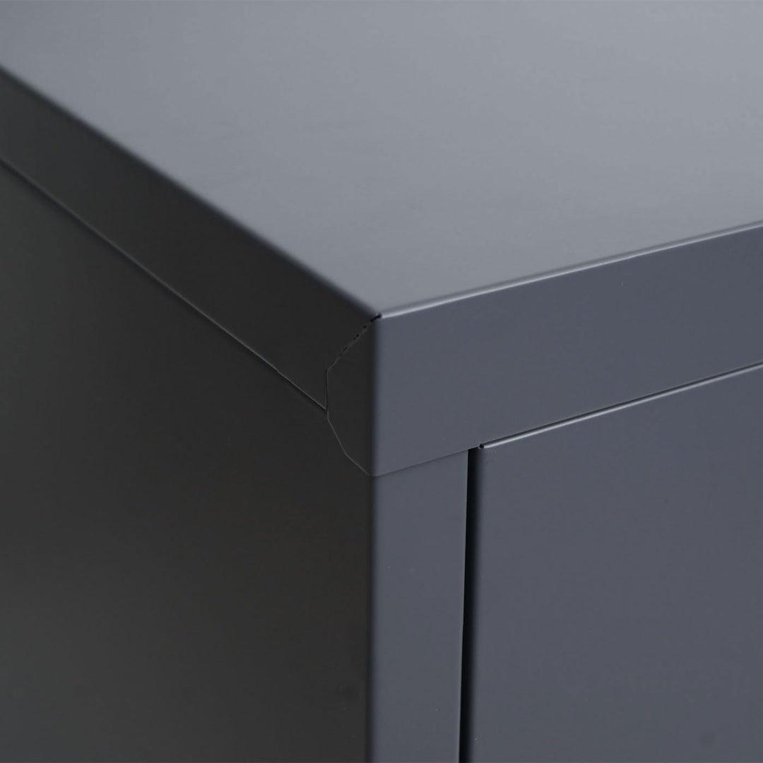 Aktenschrank HWC-O50, Büroschrank Stahlschrank mit Rollen, 2 Türen abschliessbar, Stahl 98x80x40cm -