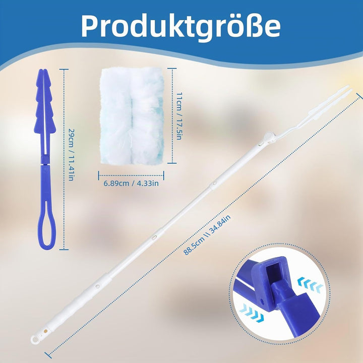 42 Stück Swiffer Staubmagnet Nachfüllpack Set,Swiffer Staubwischer mit 2 Handgriff, Staubwedel für S