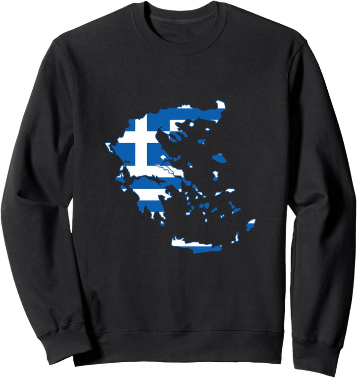 Umriss des Landes Griechenland auf der Flagge Sweatshirt