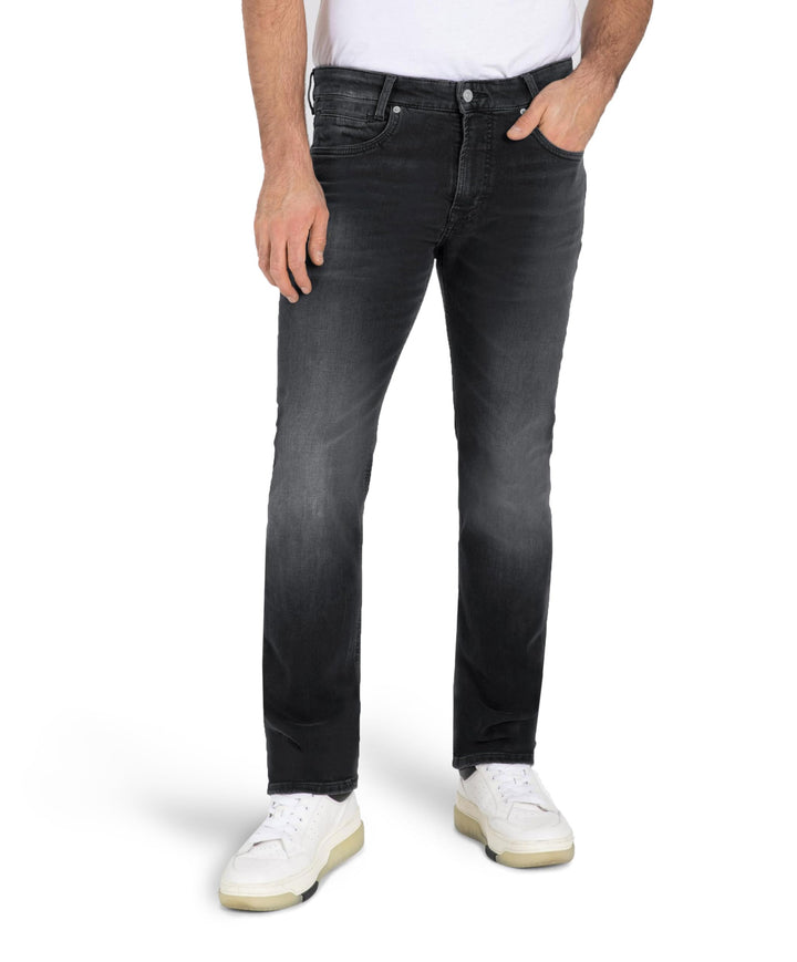 MAC Jeans Herren Jeans Hose Arne Pipe Dünner Stretchdenim Blue Used 32W / 32L Black Black Authentic