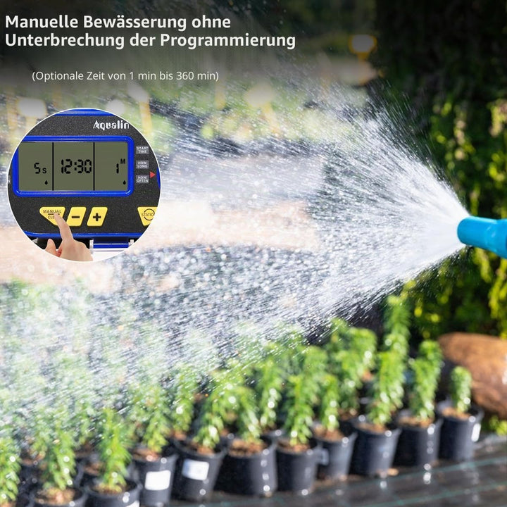 Garten Bewässerungscomputer Wasser Zeitschaltuhr Automatische Bewässerungsuhr mit Zwei Auslässen Was