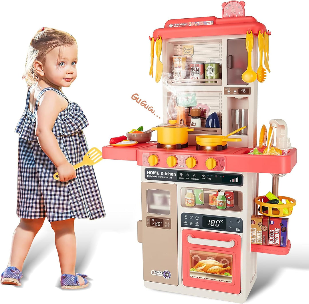 deAO Kinderküche “My Little Chef“ mit Sounds und Licht, Dampf, 50PCS kinderküche zubehör enthalt Ges
