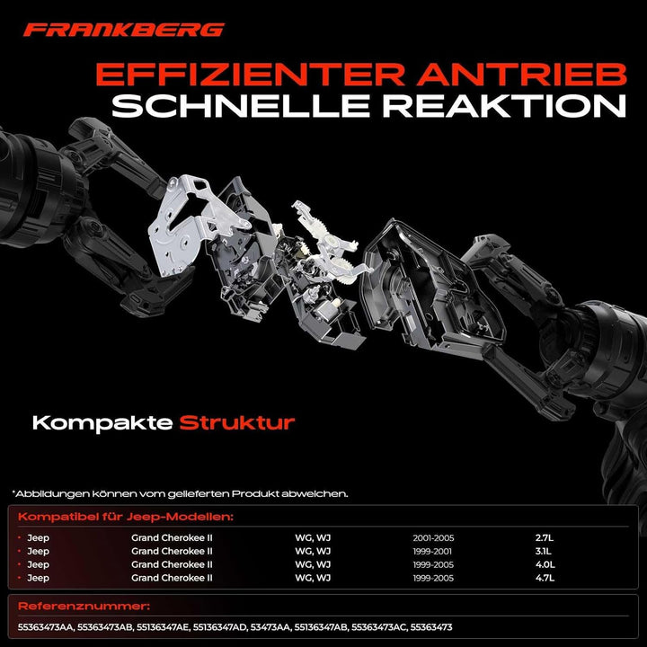 Frankberg Türschloss Stellmotor Vorne Links 4-Polig Kompatibel mit Grand Cherokee II WG WJ Alle Moto