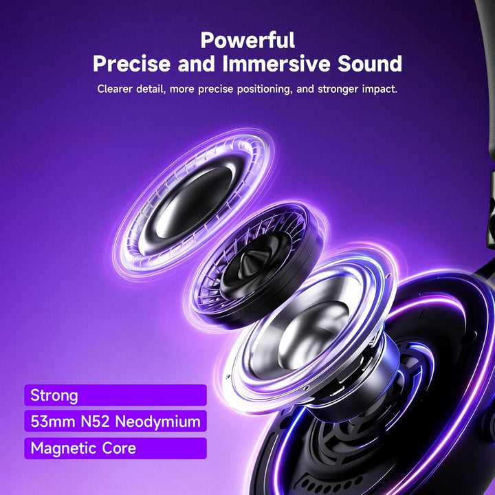Akko Verge S9 kabelloses Gaming-Headset,extrem niedrige Latenz, Ultraleicht (270 g), 53mm-Treiber, 2