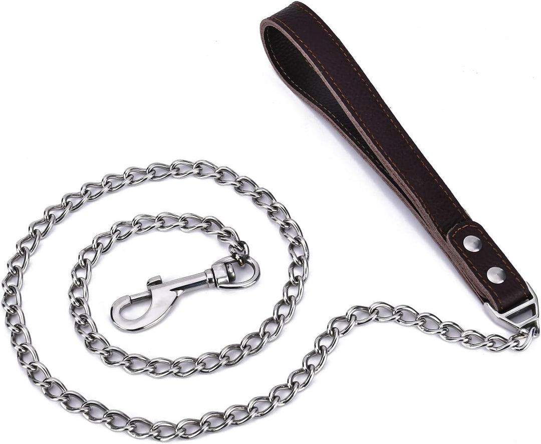 YOTHIWAD Hundeleine aus Metall,Starke Schwerlast kaubeständig Hundeleine Langlebiger Edelstahl,Komfo