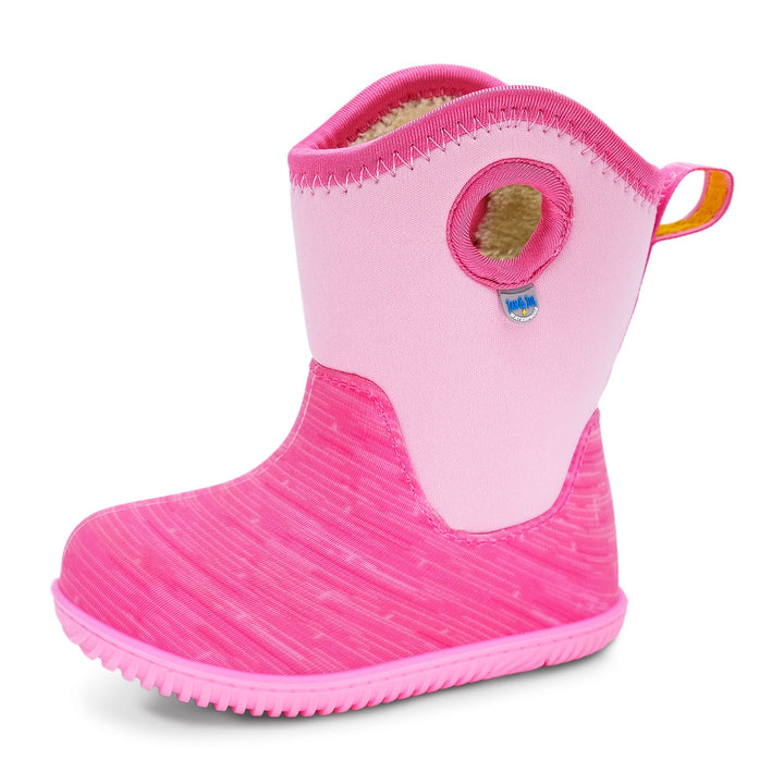 Jan &amp; Jul Jungen wasserdichte isolierte Winterstiefel für Schnee 22.5 EU Rosa Birke, 22.5 EU Rosa Bi