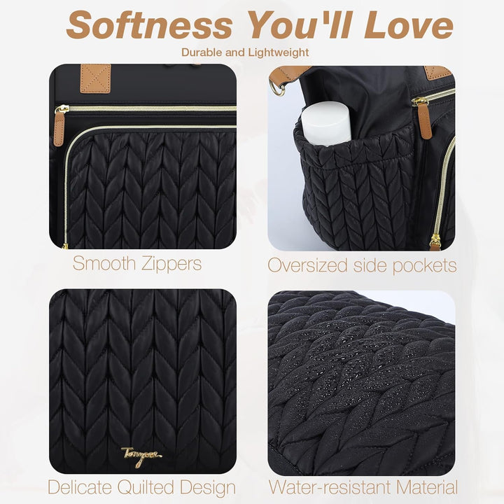 Tonyeee Wickeltasche mit Schnullertasche und Wickelunterlage, Wickelrucksack Multifunktions-Babytasc