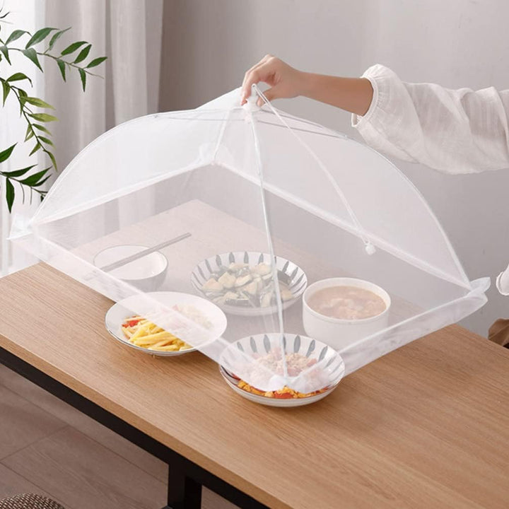 HEMOTON 2 Stücke Fliegenhaube Obst Lebensmittel Abdeckhaube Schirm Kuchen Essen Abdeckung Faltbar Sp