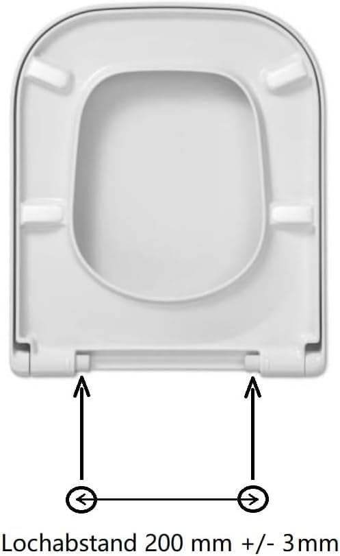 VIGOUR Derby WC Sitz DESIAS D-Form Weiss Absenkautomatik Edelstahlscharnier Softclose | NEU