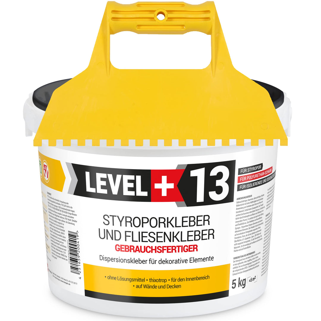 Styroporkleber 5kg + Kunstoffzahnspachtel, Korkkleber Renoviervlies Dispersionkleber Flisenkleber Mo