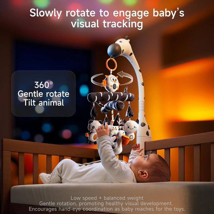 TUMAMA Mobile für Babybetten für Babys von 0 3 6 Monate, kontrastreiches Babybett-Spielzeug mit Nach