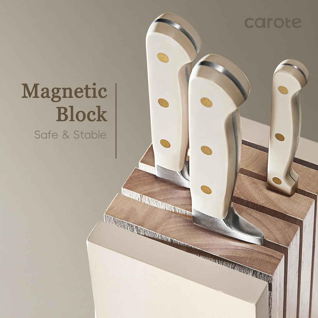Messerblocksets Carote Messerblock mit Messerset 11-teilig,Kuchenmesser Set mit Santokumesser, Brotm