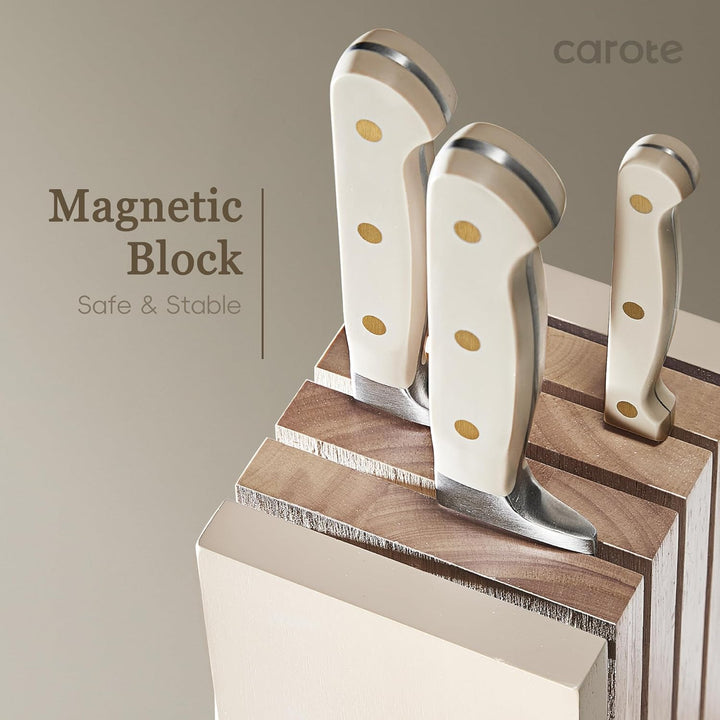Messerblocksets Carote Messerblock mit Messerset 11-teilig,Kuchenmesser Set mit Santokumesser, Brotm