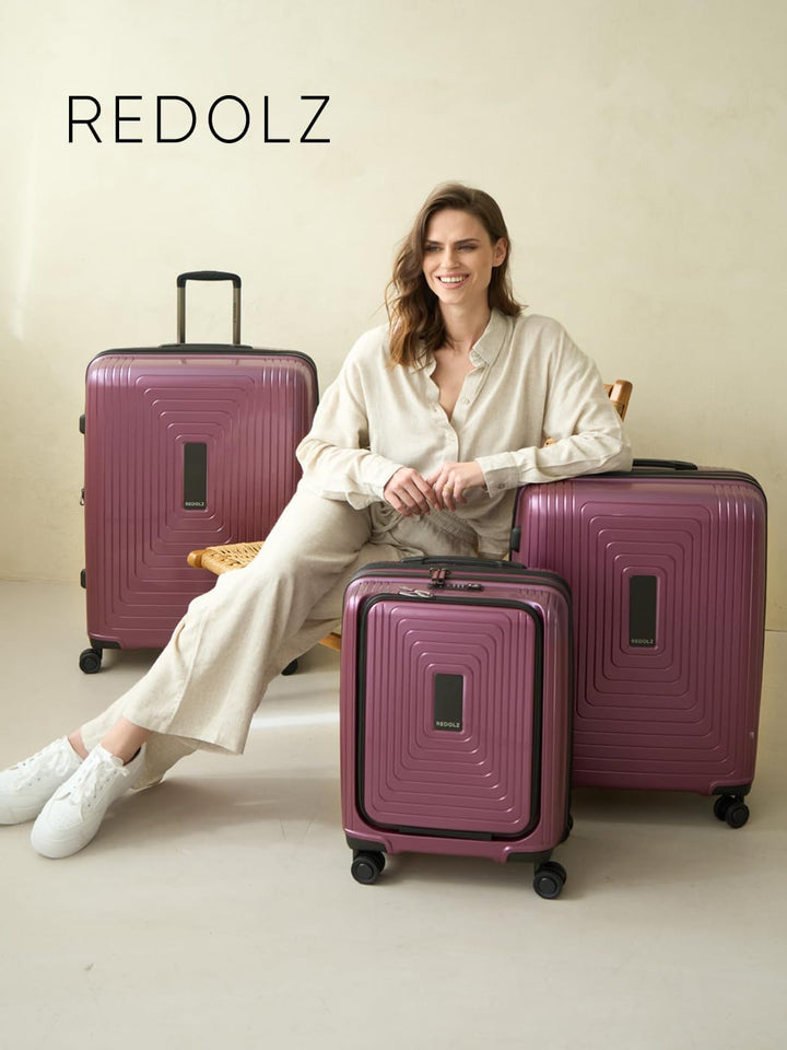 REDOLZ sehr grosser Hartschalen L+ Trolley | 52 x 34 x 77 cm | mit Dehnfalte von 123 auf 140 Liter e