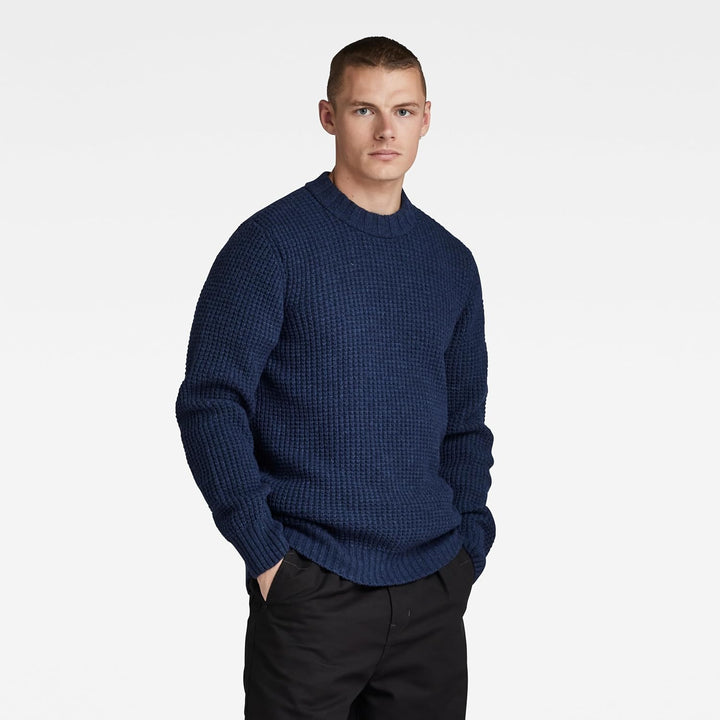 G-STAR RAW Herren Chunky Knitted Pullover Knits S Blau (Rank Blue D23536-d170-868), S Blau (Rank Blu