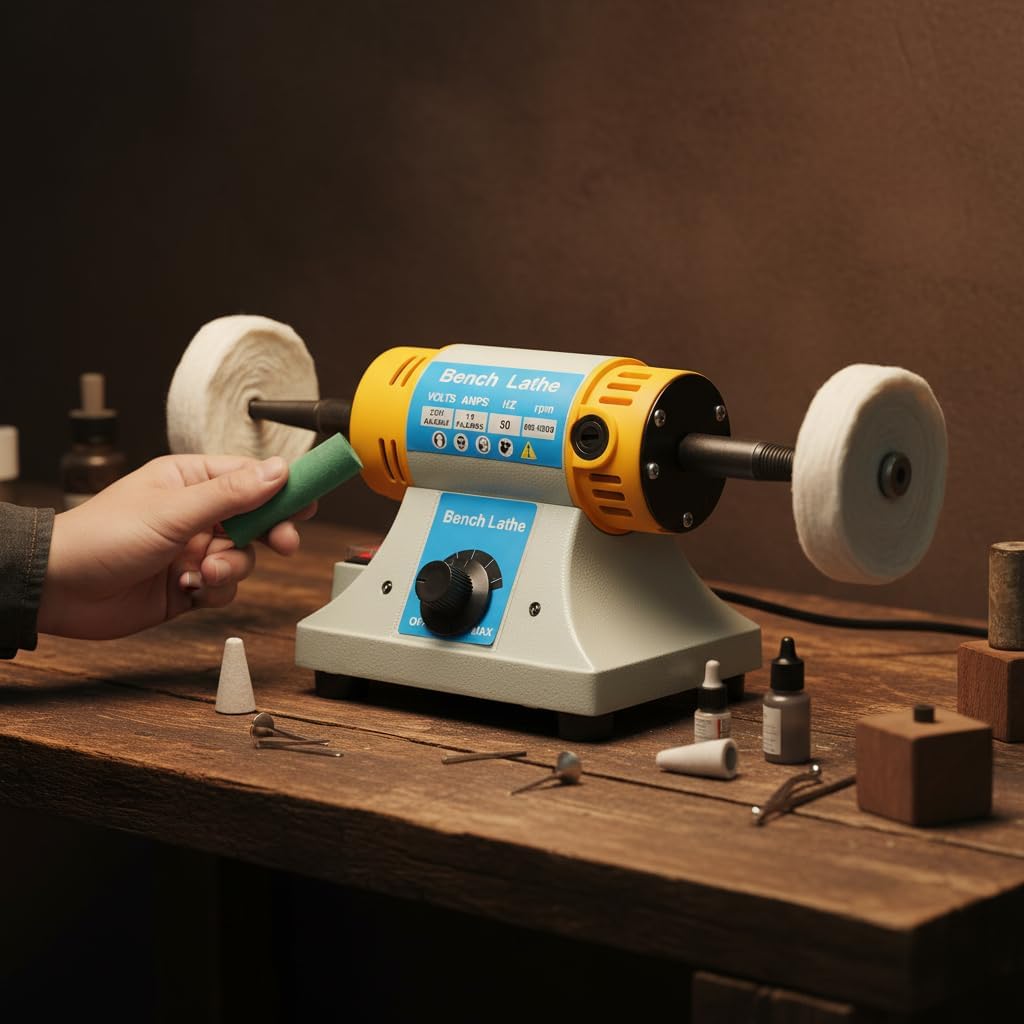 Tischpoliermaschine, Doppelkopf Polierbock Poliermaschine 800-10000 U/min | Drehmaschine Schleifmasc