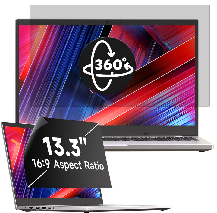 Mamol 360° Sichtschutz für 13.3 Zoll Laptop 16:9, Abnehmbarer Sichtschutzfolie, Anti Blaulicht Blend