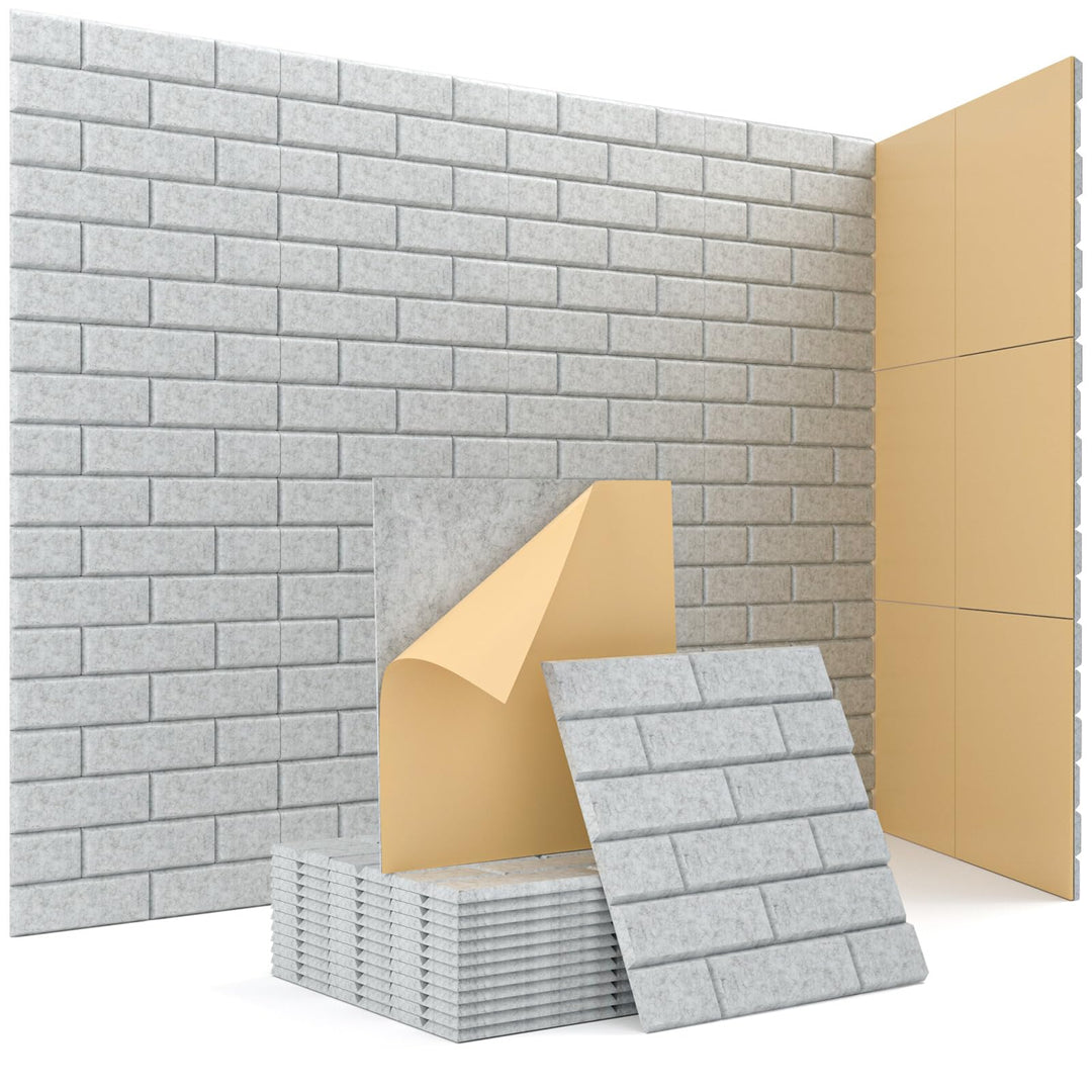 Akustikplatten Selbstklebend, 18 Stück Schallabsorber für Wand, Tür, Decke, Acoustic Panels, Studio,