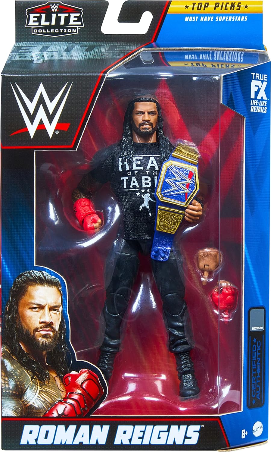 Mattel WWE Roman Reigns Top Picks Elite Collection Actionfigur, Artikulation und lebensechte Details