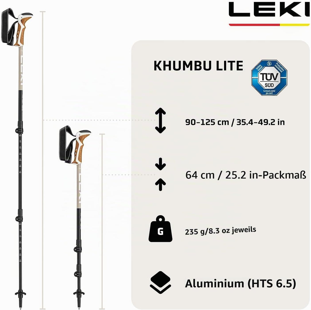 LEKI Khumbu Lite Wanderstöcke Damen &amp; Herren | leichte, verstellbare Trekkingstöcke aus Aluminium mi