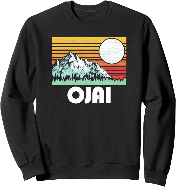 Ojai California Mountains & Sun Retro 80s Graphic Sweatshirt