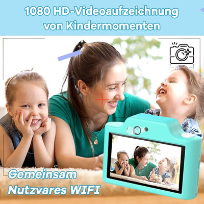 Kinderkamera, 3.0 Zoll Touchscreen Kinder kamera, 48MP 1080P Digitalkamera Kinder, WIFI & USB fotoap