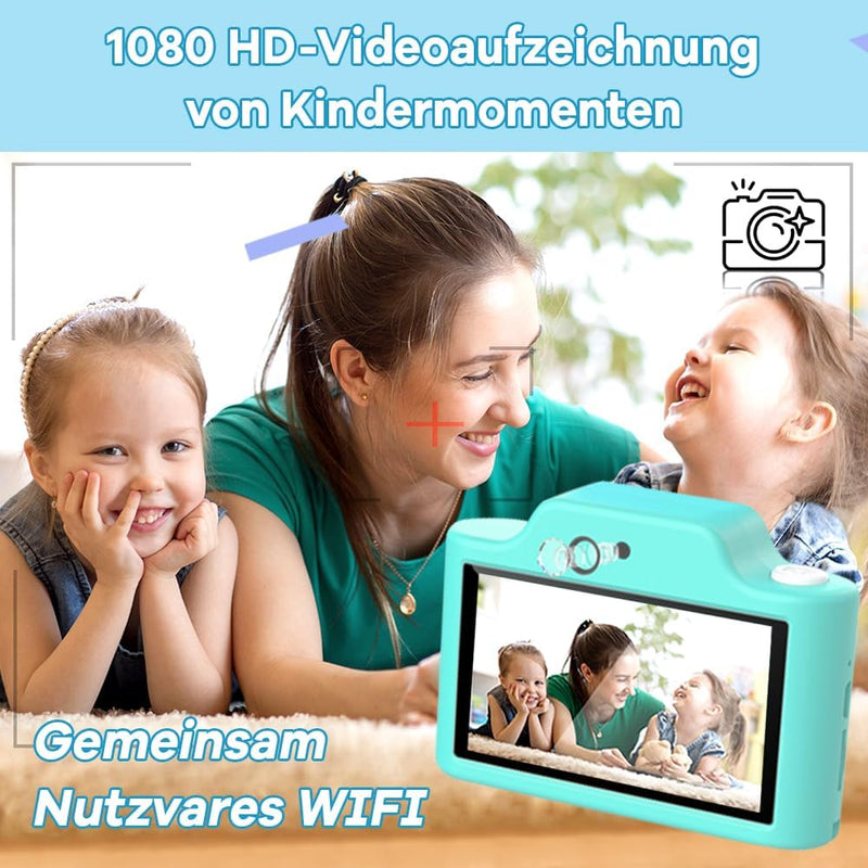 Kinderkamera, 3.0 Zoll Touchscreen Kinder kamera, 48MP 1080P Digitalkamera Kinder, WIFI & USB fotoap