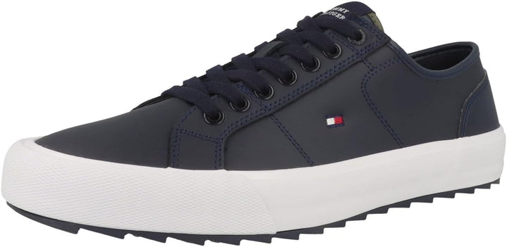 Tommy Hilfiger Herren Sneaker Low Core Vulcanized Cleated Leather 42 EU Blau Desert Sky, 42 EU Blau