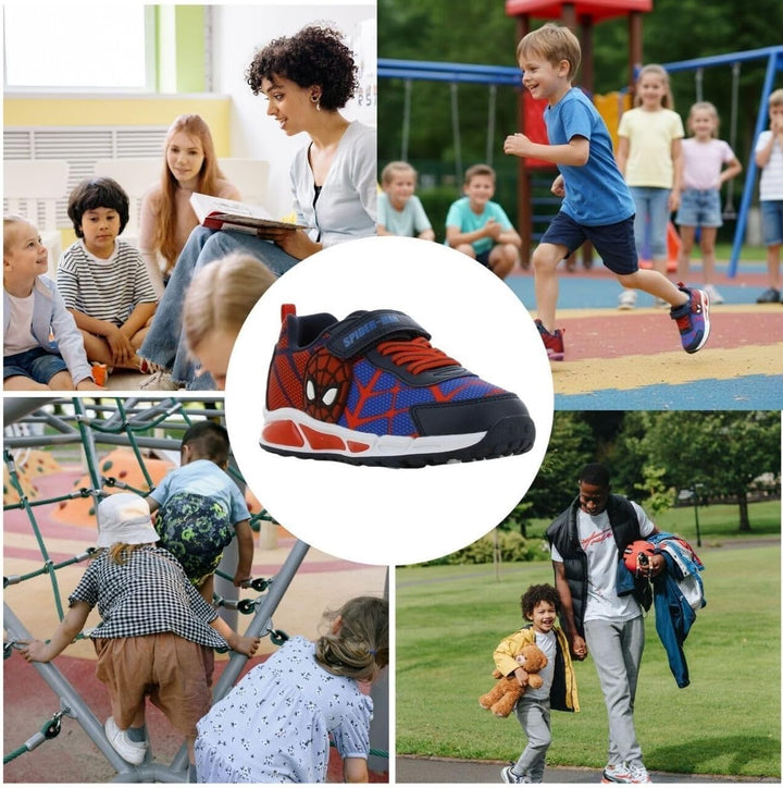 Leomil Spiderman Blinkschuhe Jungen Spiderman Schuhe Kinder, Ideal for Schule und Freizeit 25 EU Bla