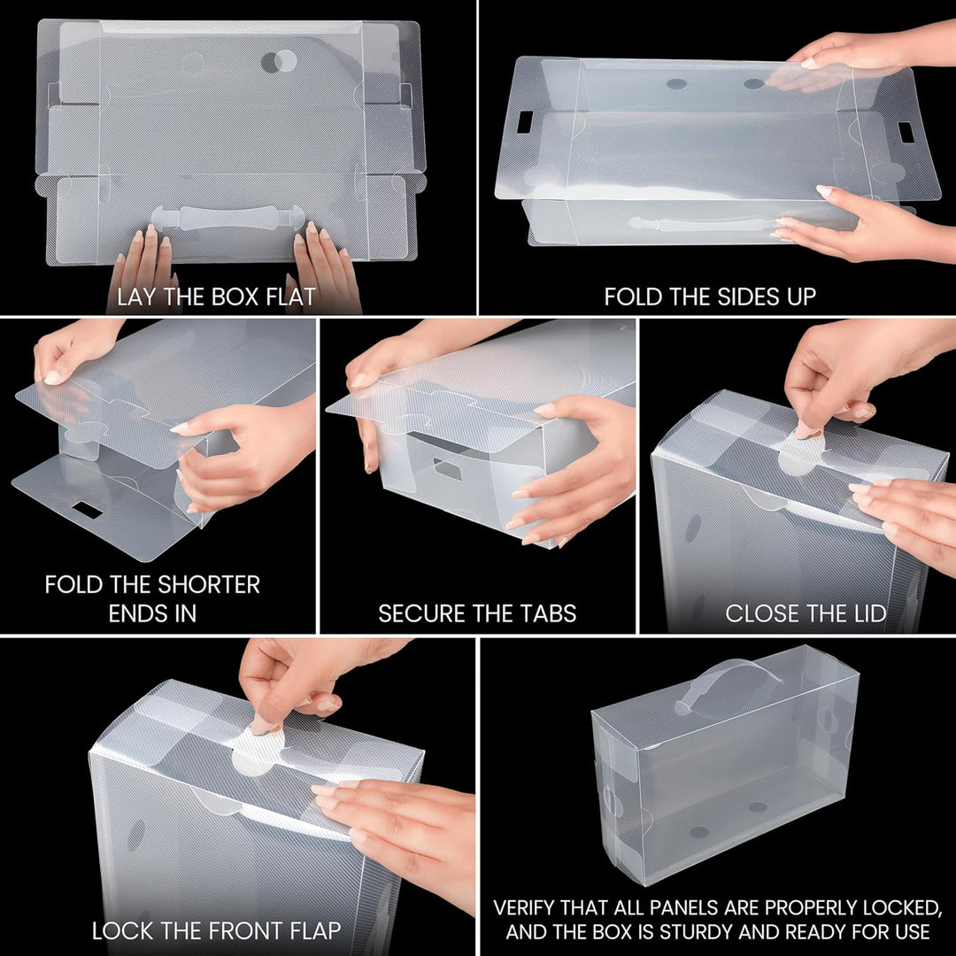 Kurtzy Schuhbox Transparent Plastik Aufbewahrungsbox Schuhe (10Stk) – Damen, Herren, Kinder Schuhbox