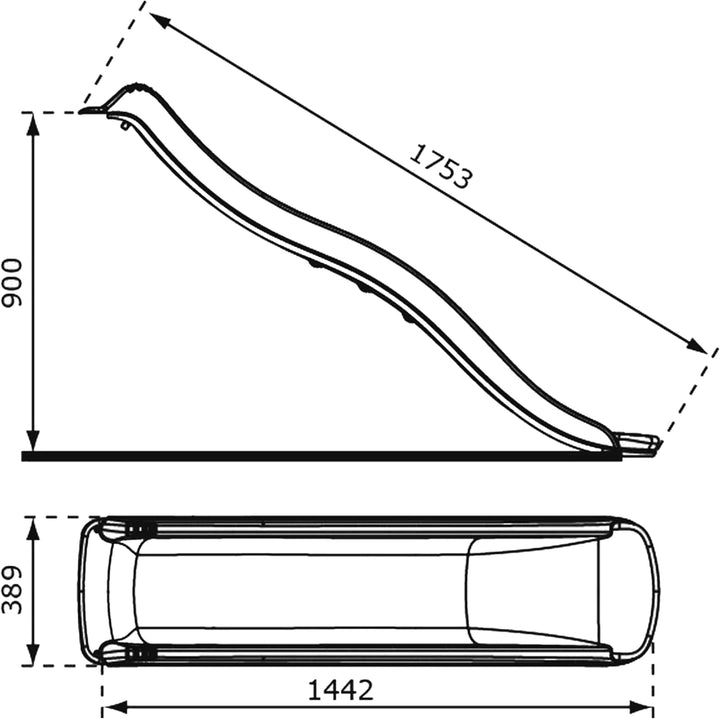 AXI Sky175 Rutsche mit Wasseranschluss Grau - 175 cm | Anbau Element für Kinder Spielturm/Spielhaus/