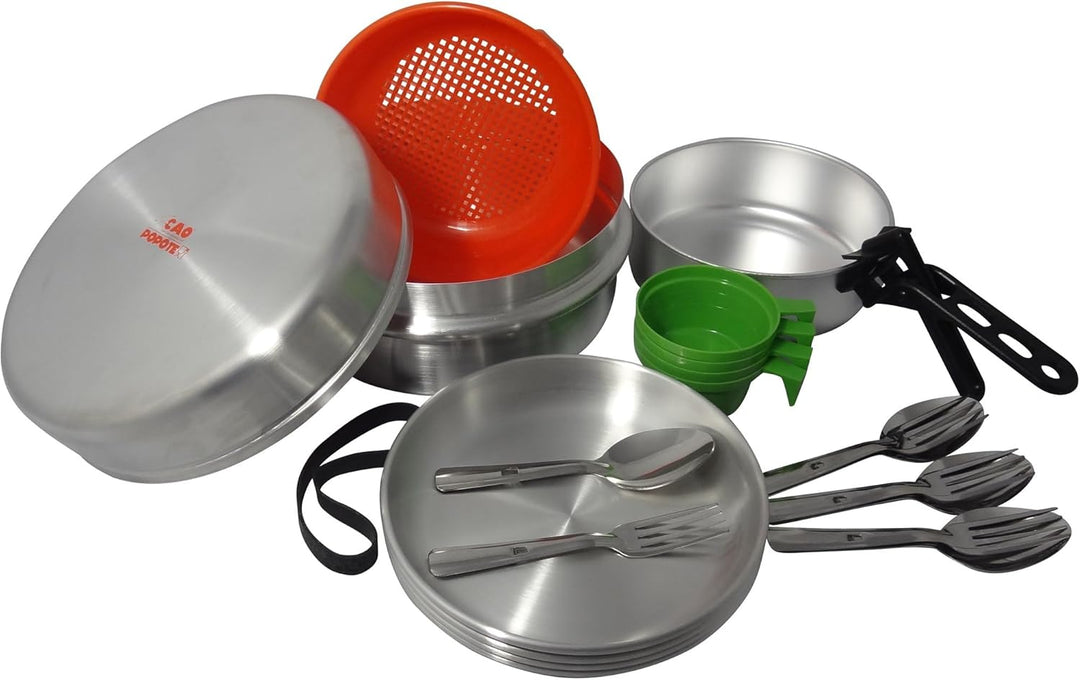 Cao Camping Camping-Geschirr für 4 Personen, 4,5 l, Aluminium