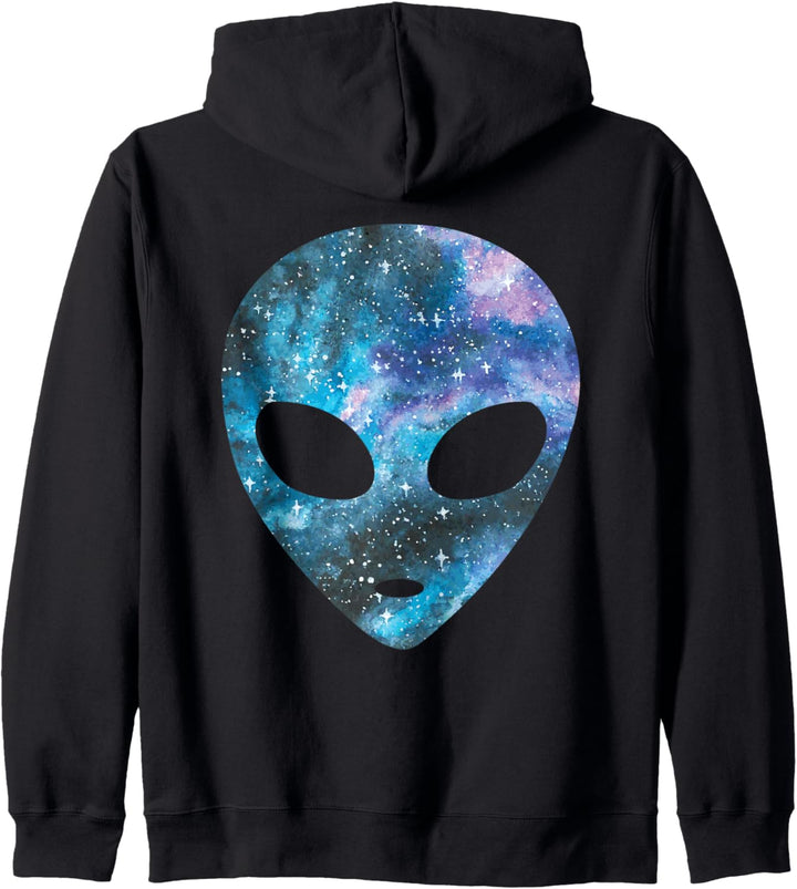 Psychedelischer Alien Kopf Kosmische Galaxie Trippy Weltraum Kapuzenjacke