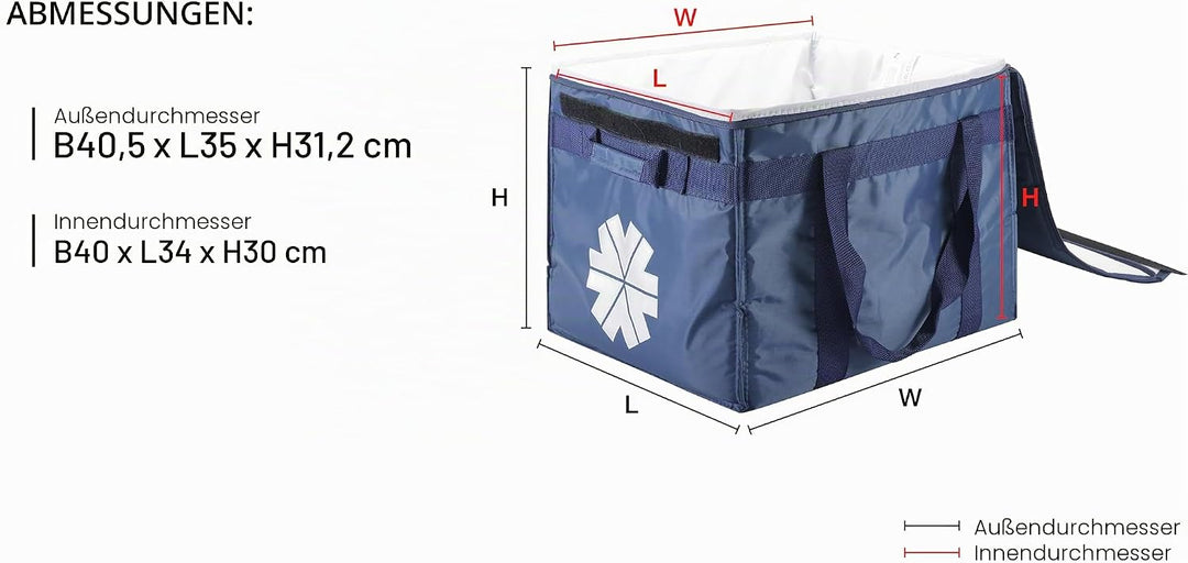 Kühltasche/Kühlbox für EIS oder Lebensmittel/Picknicktasche, ideal für Camping, Grill, Strand, 40 L,