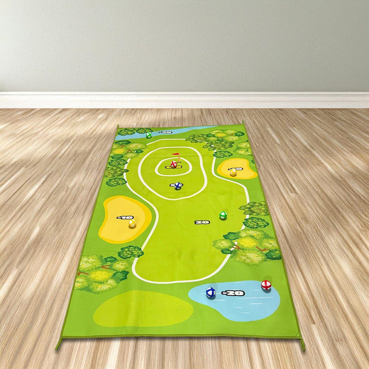 Golf Abschlag Matte Minigolf Für Zuhause - Mini Golf Set Indoor - 160x100 cm Golf Teppich - Inkl. 8