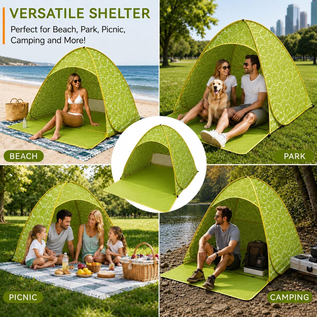 Pop Up Strandmuschel, Strandmuschel Pop Up Strandzelt, UV-Schutz 50+, geeignet für 2-3 Personen, ink