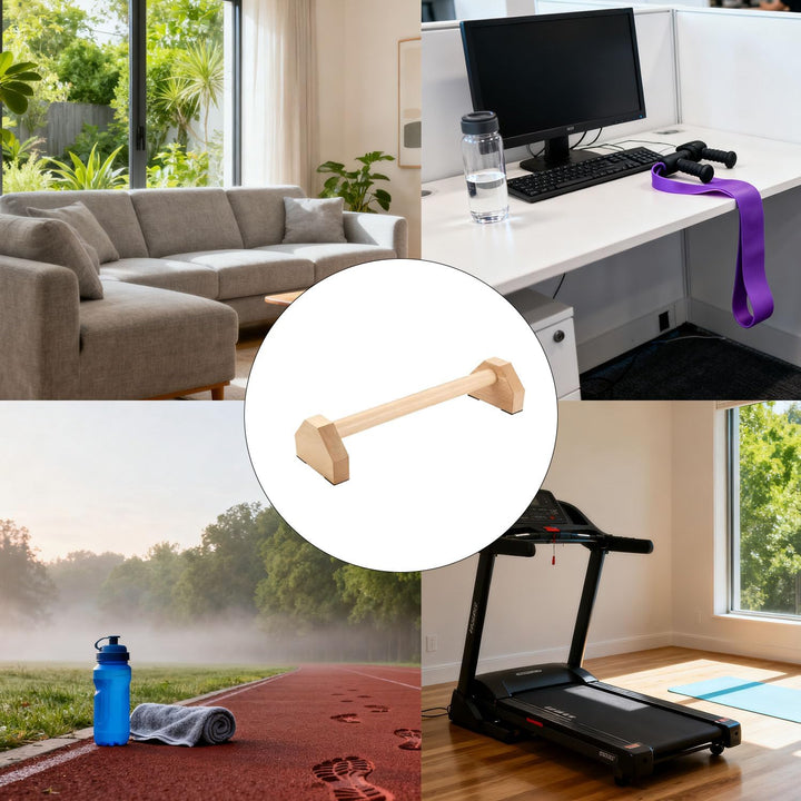 Liegestützgriffe, 2 Push Up Bars, Handstandstange, Holz Parallettes, mit Zwei Abnehmbaren Griffschla