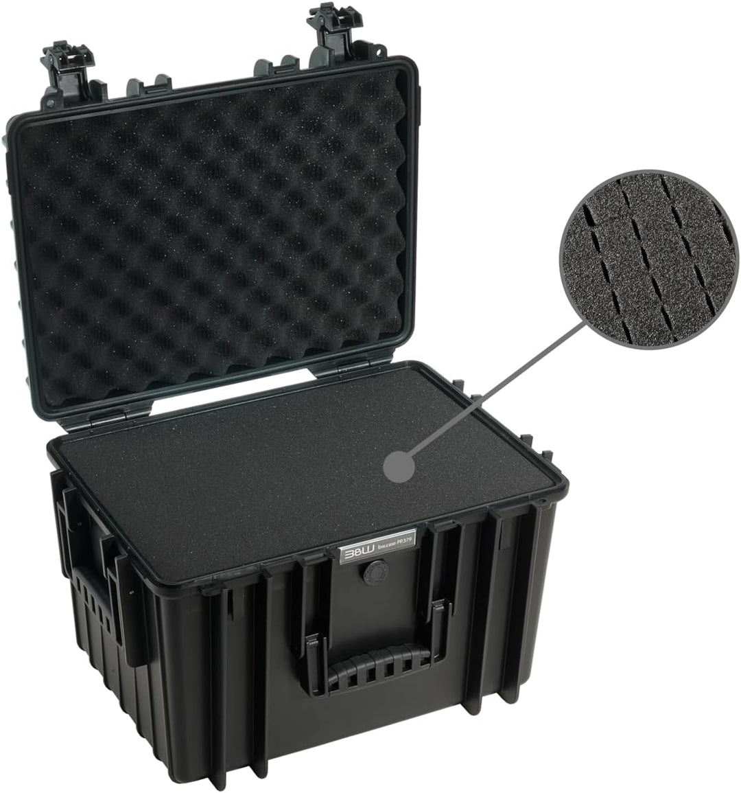 B&W Transportkoffer Outdoor - Typ 5500 Schwarz - mit Würfelschaum - wasserdicht nach IP67 Zertifizie